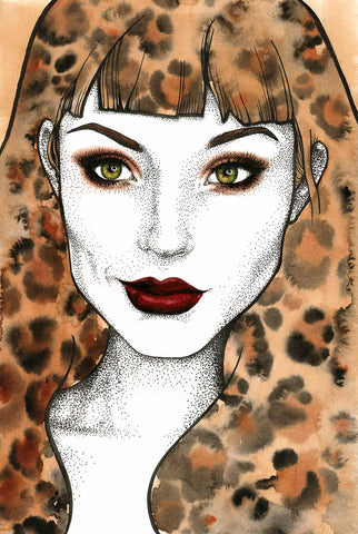 Leopard Lady Postcard