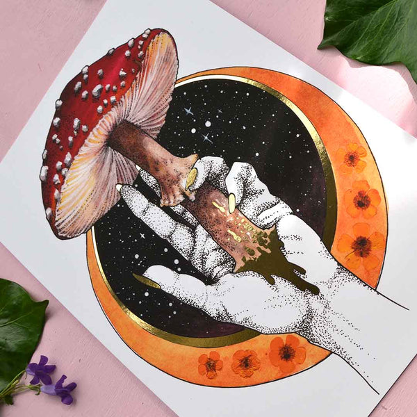 Cosmic Mushroom Limited Edition Signed & Numbered Metallic Print