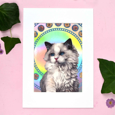 Gabriel's Cat Holographic Mounted Signed Print