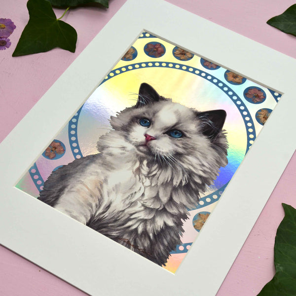 Gabriel's Cat Holographic Mounted Signed Print