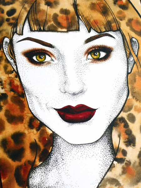 Leopard Lady Signed Print