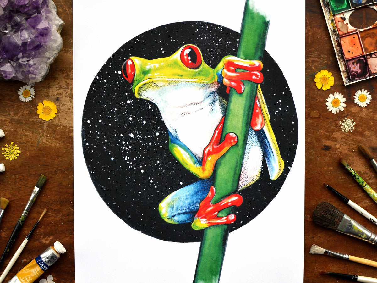 Tree Frog Signed Print – madalendixonart