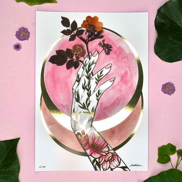 Wild Rose Limited Edition Signed & Numbered Metallic Print